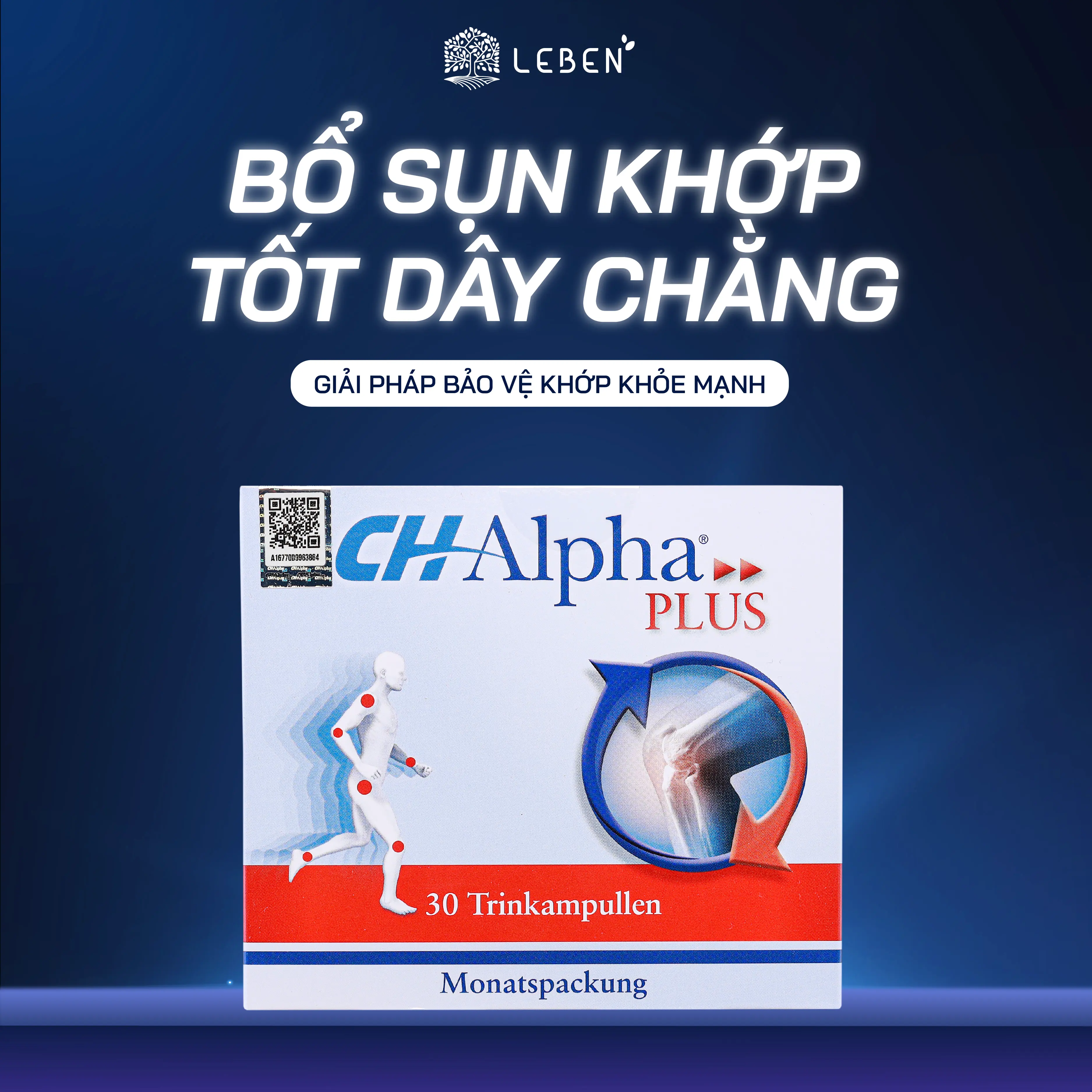 Collagen Sụn Khớp CH-Alpha PLUS Từ Đức - Ngăn Ngừa Thoái Hóa, Hỗ Trợ Tái Tạo Và Phục Hồi Khớp, Dạng Nước 1x30 ống*25ml