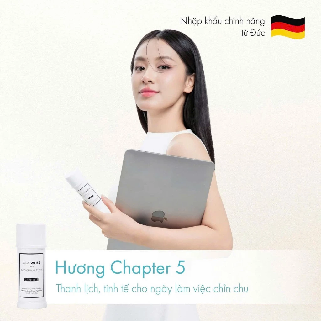 Lăn khử mùi 4 trong 1 Deo MarcWeiss Chapter 5 hương nước hoa cao cấp dịu nhẹ, thanh lịch dưỡng sáng da, ngăn mồ hôi 40ml